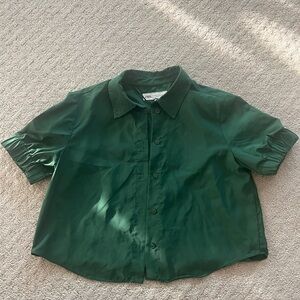 NWT Zara Green Satin Crop Top